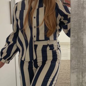 Traje de Chaqueta Marinero de Rayas